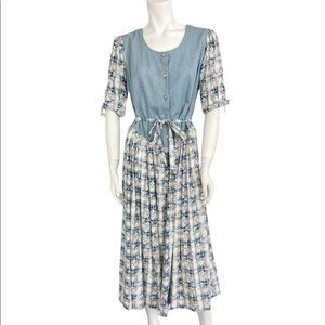 Vintage Grannycore Prairie Button Down Floral Maxi dress